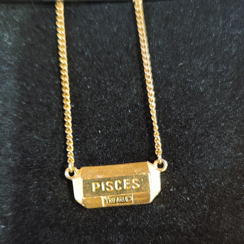 Trifari Gold Pisces Pendant Necklace